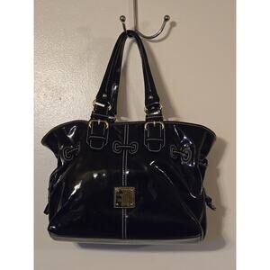 DOONEY & BOURKE Chiara Black Patent Bag Purse Handbag Leather Beautiful